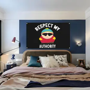 Respect My Authority Meme Banner 3x5 Feet, Trendy College Dorm Wall Hanging Funny Tapestry Room Decor with Metal Grommets, Fun Humorous Poster for University Life