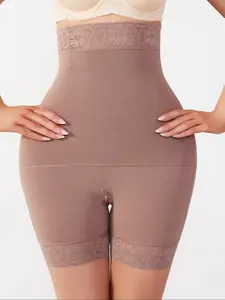 Women's High Waist Abdominal Shaping Shorts, Zipper Closure Design, Breathable Mesh Fabric, Waist Trainer, Body Sculpting