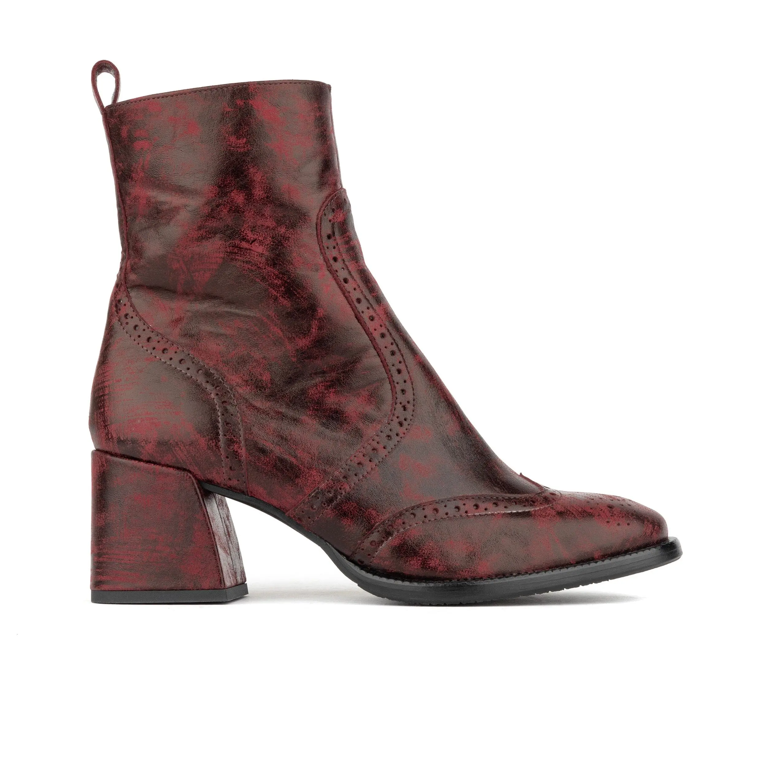 Chloe - Burgundy Womens Heeled Boots