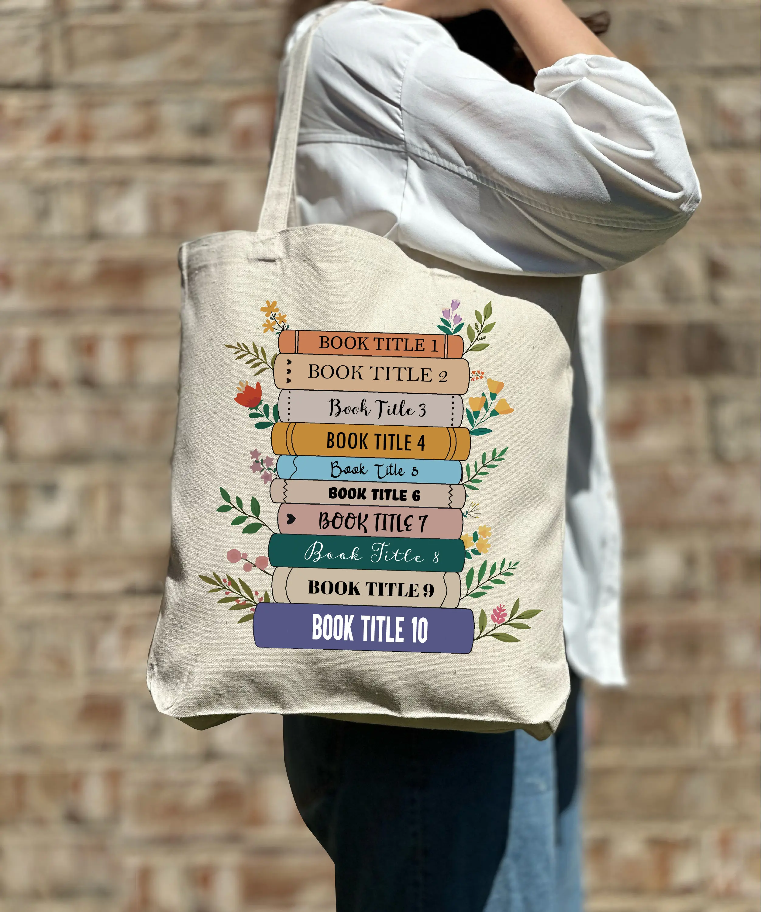 Custom Book Tote Bag, Bookish Personalized Tote Bag,Bookish Gift Idea, Book Lover Gift Idea, Cute Book Bag,Aesthetic Bag, Casual Canvas Tote