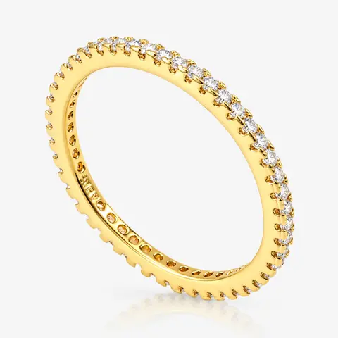 EVRY JEWELS Gold or Silver Plated Women's Hypoallergenic Eternity Ring