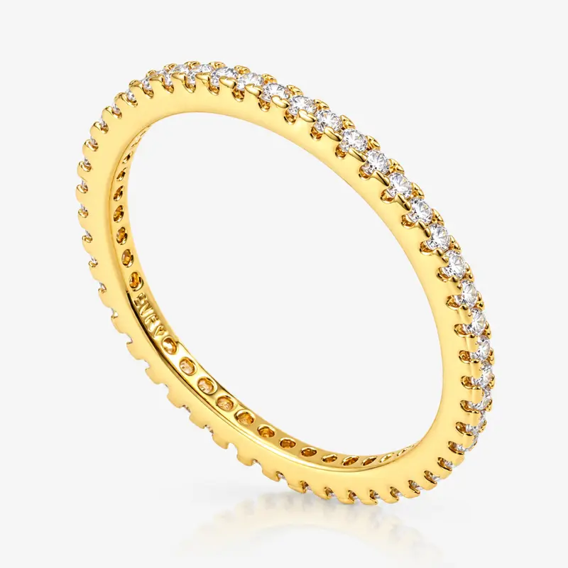 EVRY JEWELS Gold or Silver Plated Women's Hypoallergenic Eternity Ring