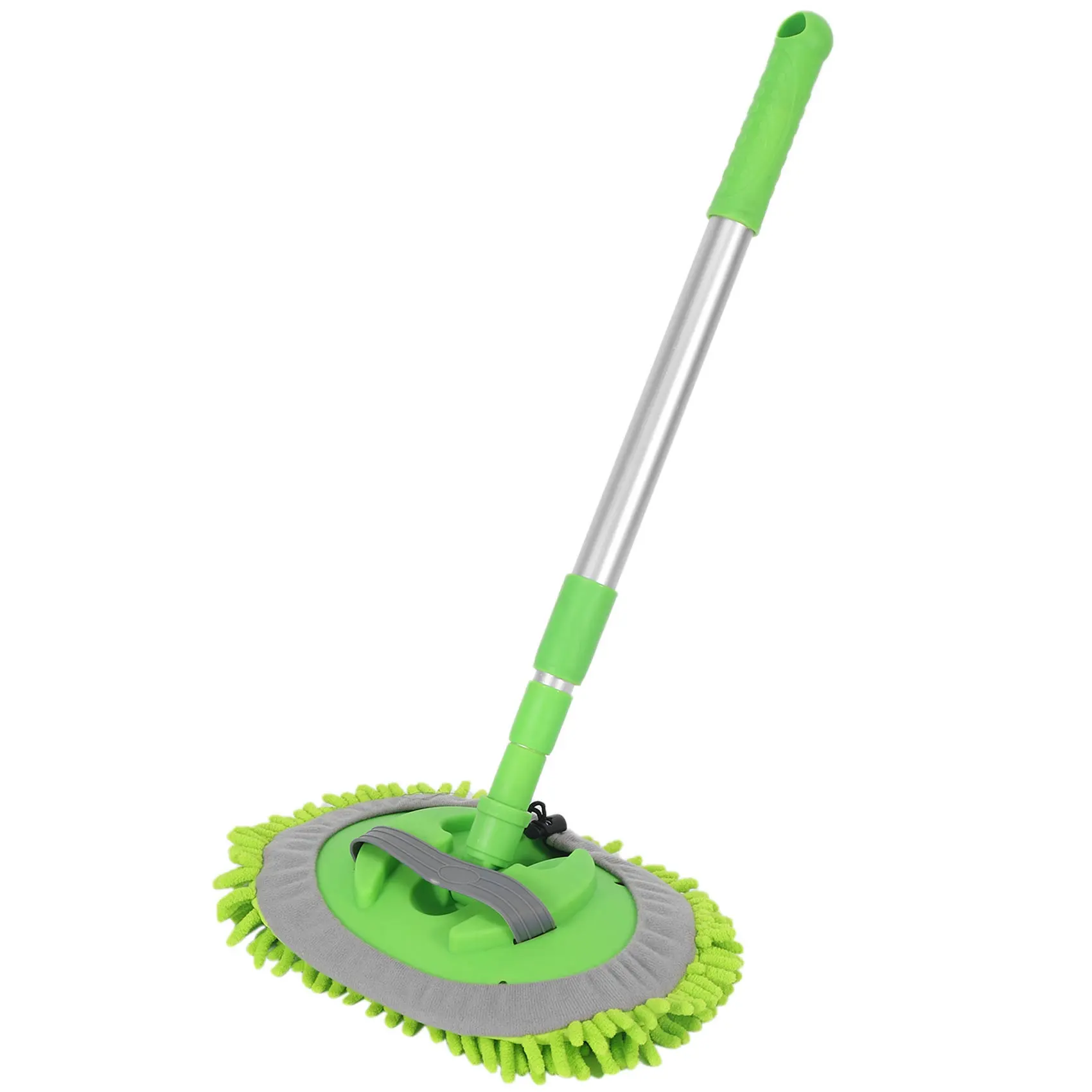 2-in-1 Chenille Microfiber Car Wash Mop with Removable Mitt, 24-46In Extendable Disassemblable Lightweight Handle, Absorbent Scratch-Free Surface Cleaner for Car, Boat