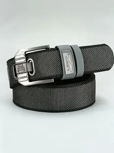 Simple Style Unisex Casual Belt with Non-Hole Sliding Buckle, Durable Flexible Design, Perfect for Holidays & Gifts