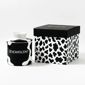 Premium Butter Crock with gift box, Ceramic Butter Dish with Lid for Countertop, French Butter Keeper, Elegant Cow Print - Perfect to Keep Butter Soft and Spreadable