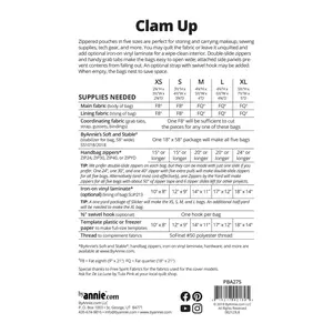 Clamp Up Bag Sewing Pattern By Annie
