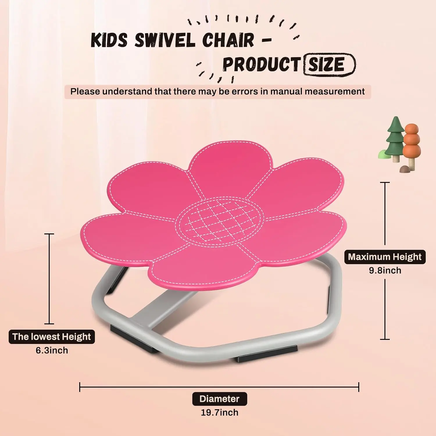 Petal Swivel Chair/Rose Red