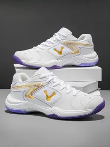 1 Pair Men's Professional Badminton Shoes Arch Support Anti-Twist Breathable Mesh Anti-Slip Wear-Resistant Sole Training Competition Sneakers