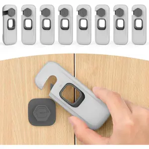 8 Pack Cabinet Locks Baby Proofing, Multi-Purpose Child Proof Cabinet Locks with Strong Adhesive, Safety Baby Locks for Cabinets, Baby Safety Locks for Cabinets, Kitchen Toddler Cabinet Locks