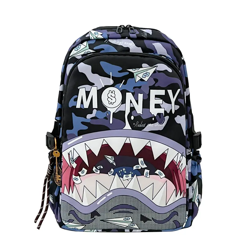 Sprayground Style Shark Backpack Large Capacity Travel Daypack for Fitness and Outdoor Activities