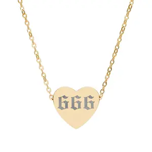 666 Angel Number Heart Necklace – Reclaim Your Power Necklace in 4 Luxe Finishes