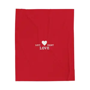 Left Heart Right Love Velveteen Plush Blanket