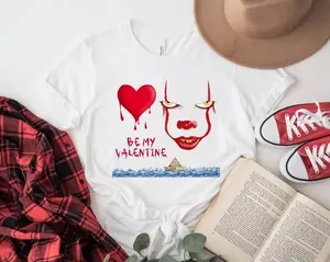 Pennywise Shirt, Be My Valentine Shirt, Horror Movie Character Shirt, Valentine Bloody Heart Shirt, Halloween Shirt