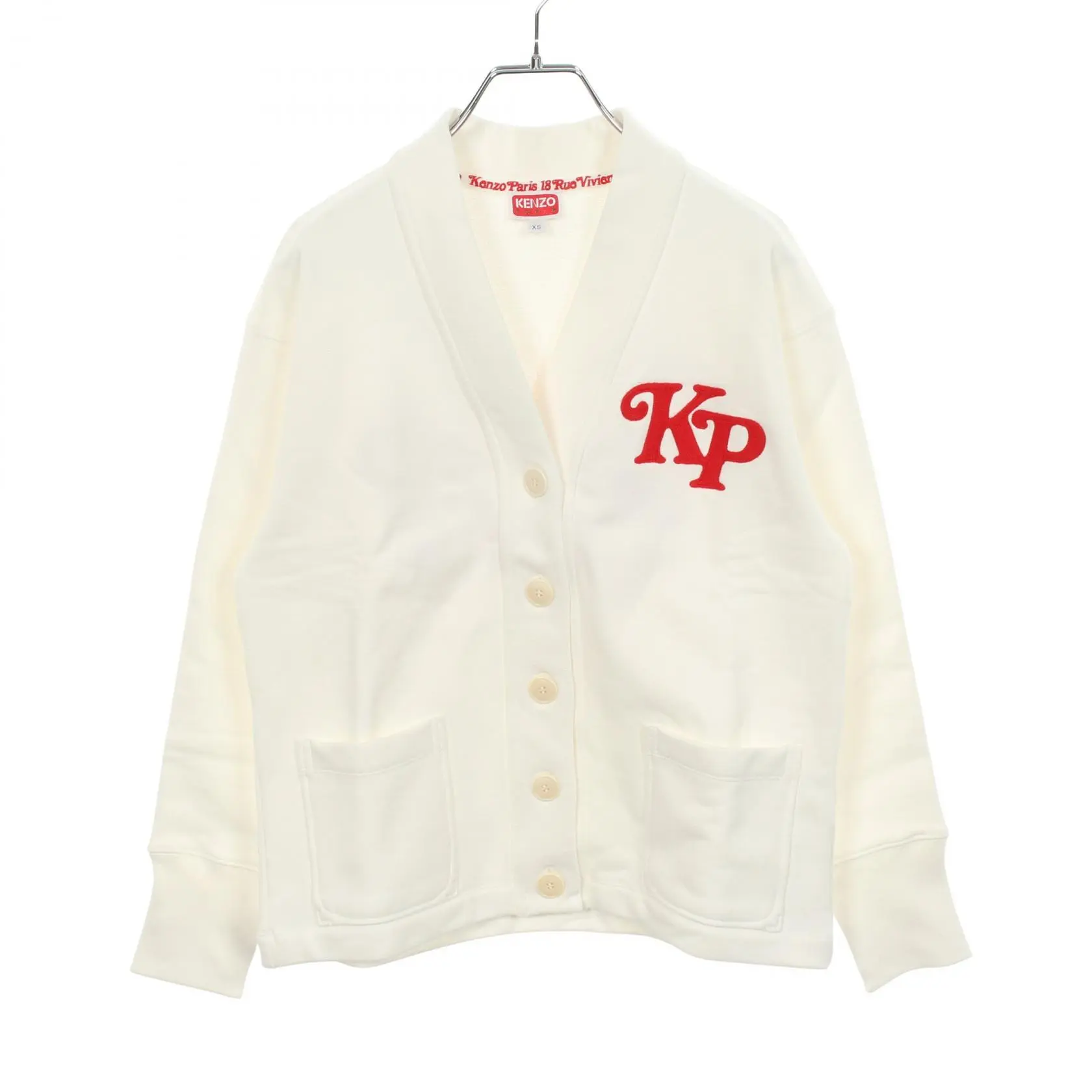 Pre-owned KENZO Cotton Small Leather Goods VERDY Logo Embroidered Cardigan