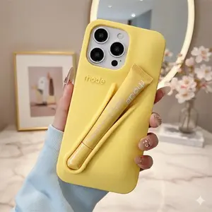 Phone Case with Built-In Lip Balm Slot, Soft Silicone Protective Cover for iPhone Models, Anti-Slip Grip Design, Stylish & Functional Accessory