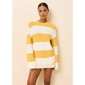 Tate Sweater Rugby Stripe Lemon / Brule