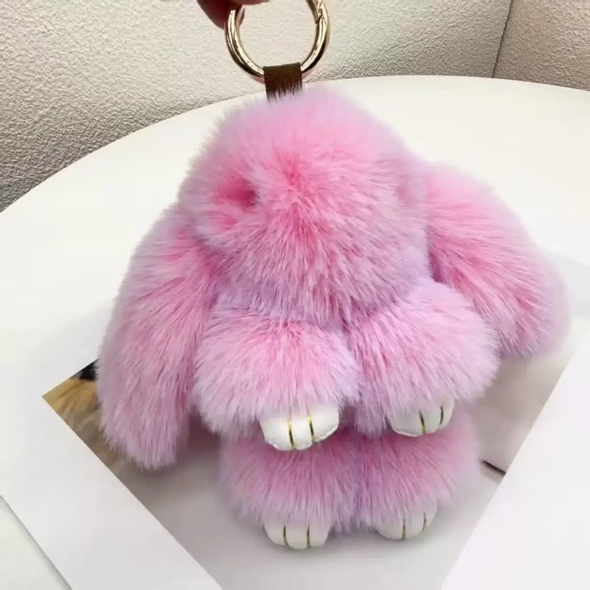 Soft Cutie Bunny Keychain Artificial Rabbit Fur Plush Fluffy  display picture 3