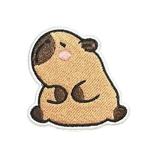 Cute Sleepy Capybara Iron on Patch 5 cm X 4.5 cm