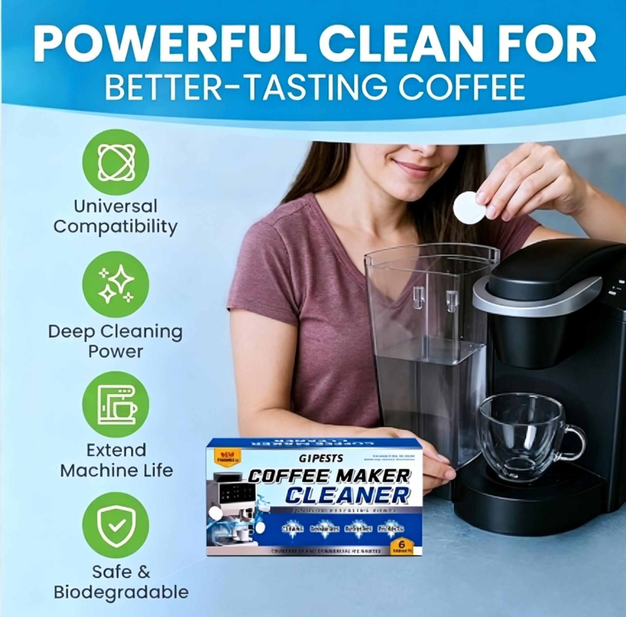 Coffee Machine Cleaner Descaler Tablets - 6Pack, Deep Cleaning and Descaling for All Coffee Makers , Coffee Maker Pot Descaling & Cleaning Tabs, Descale Drip Coffe And Espresso Machines mopping products
