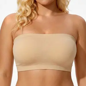 PoseFree Women's Strapless Push Up Bra - Wireless Bandeau, Fixed Padded, Seamless, Anti-Slip Tube Top Bralette | Concealing, Anti-Gap, Cable-Free, Cushioned Strapless Bras DealsForYouDays