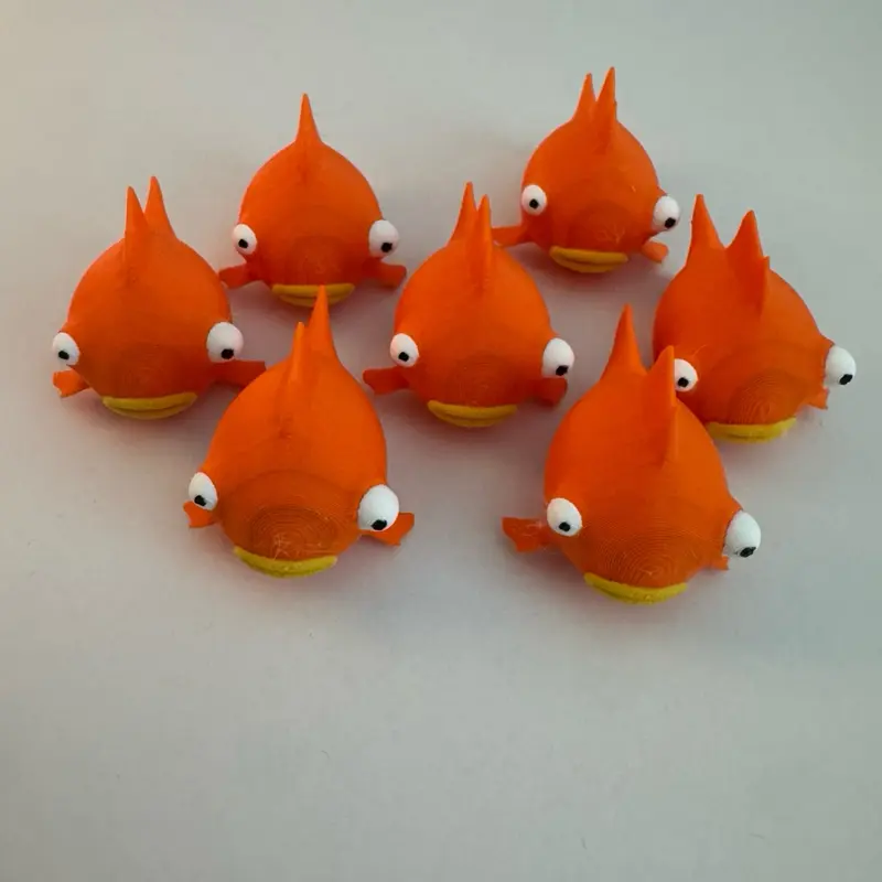 3D-Printed Orange Fort Flopper Collectible Figurine