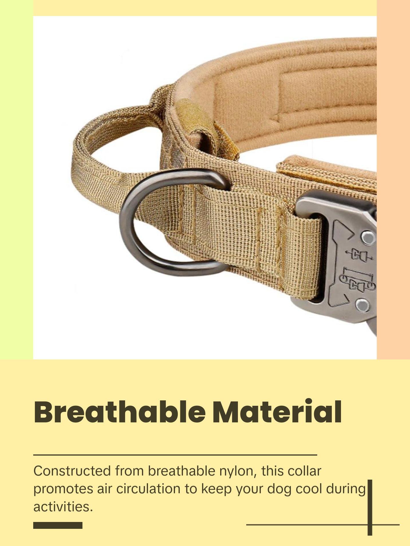 Outdoor Tactical Dog Collar with Metal Buckle for Medium/Large Dogs