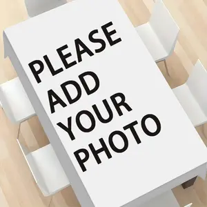 Free Custom Photo Polyester Tablecloth - Upload Your Photos and Text - Ideal for Birthdays, Anniversaries, and Holidays - Create Your Own Personalized Tablecloth