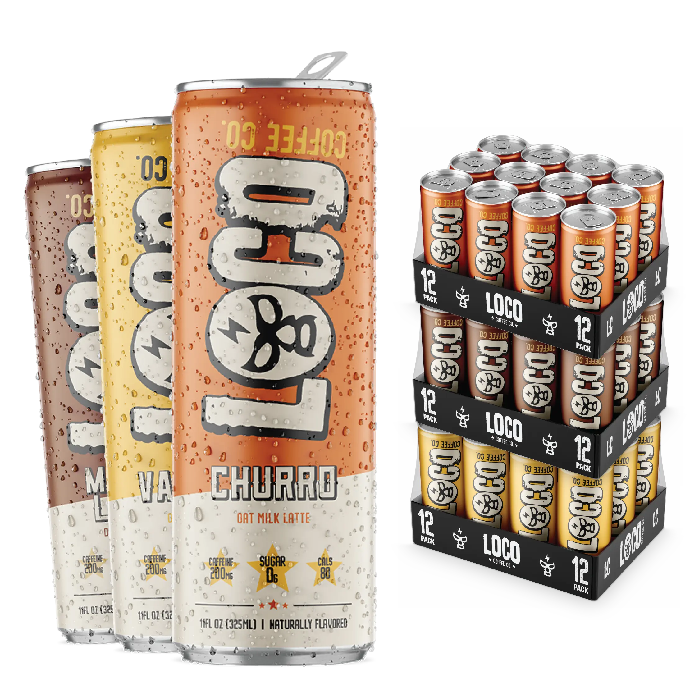 Latte Bundle - 36 Pack Beverages with 3 Bold Flavors for Coffee Lovers