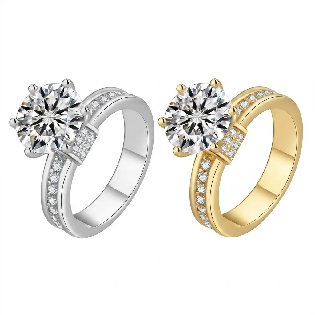 [EVA Jewelry] Wish 925 Sterling Silver Synthetic Moissanite Ring