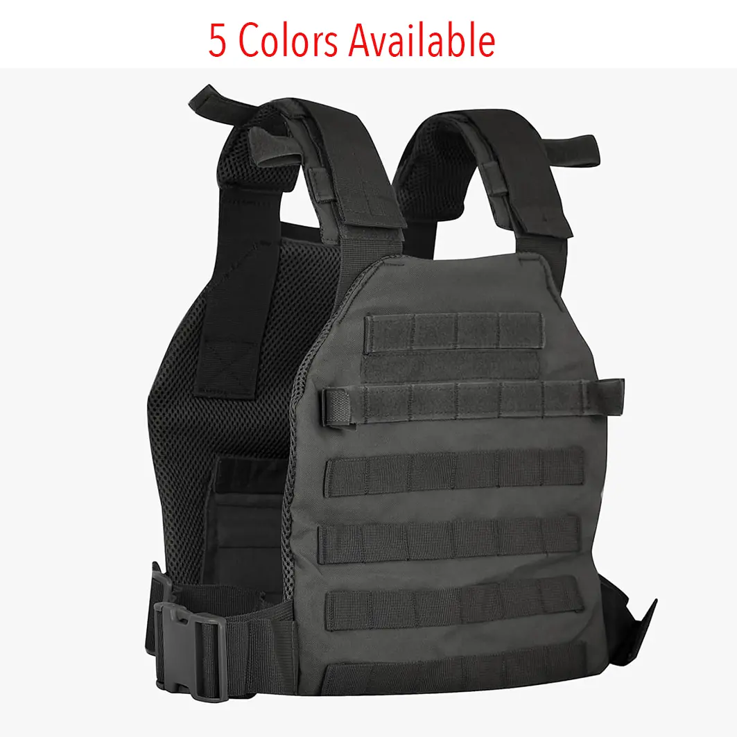 Tactical Adjustable Weighted Vest for Men and Women WODs, Strength Endurance Training Fitness Workouts Running - Quick Release, Molle System