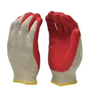 16 pairs Latex Dipped Nitrile Coated Work Gloves , Red,  Small - Medium - Large industrial gloves safety workglove enhanced grip mosh  gloves