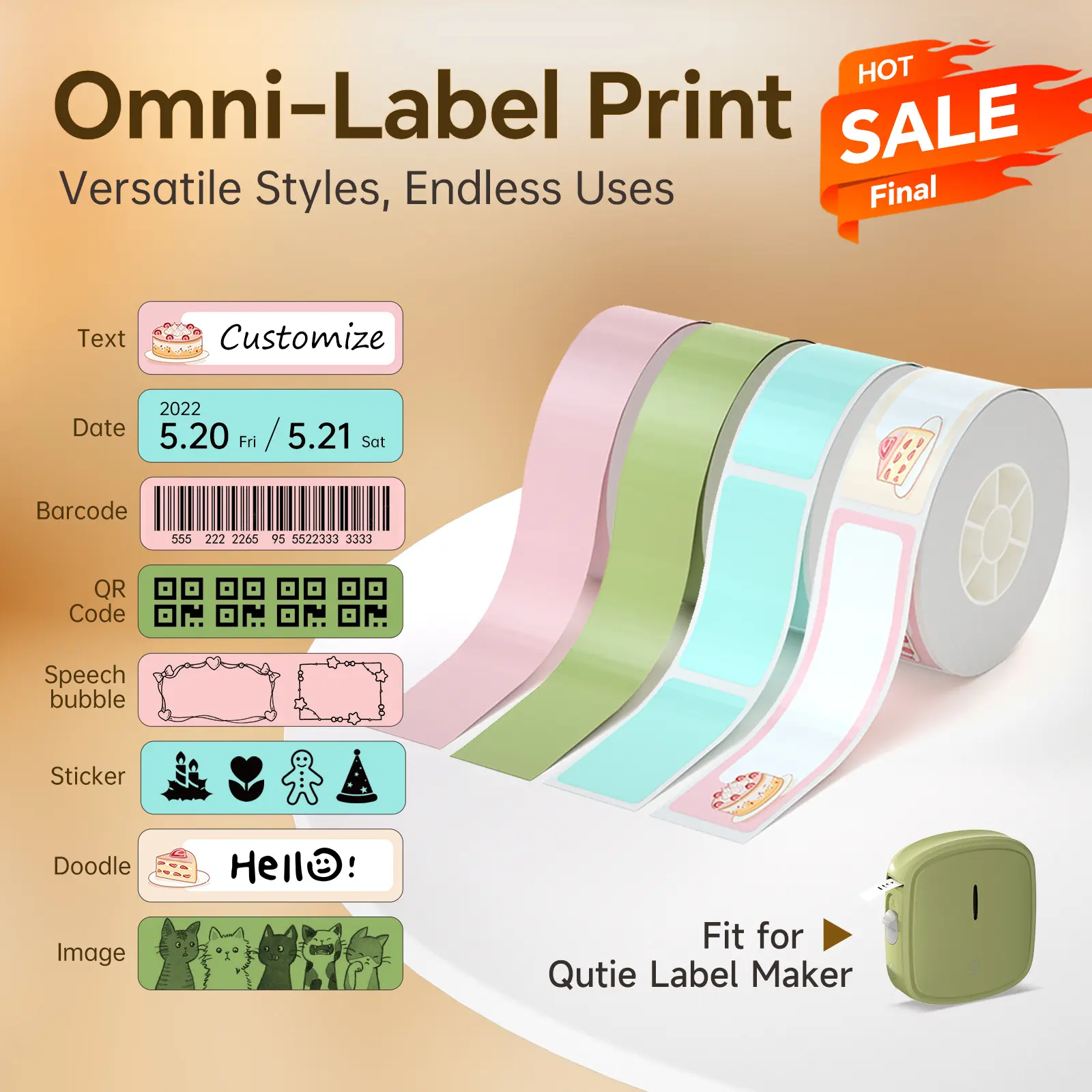 Clearance Deal | 15mm x 4m Thermal Label Tape Roll, Label Maker Tape for Bluetooth Label Printers, Compatible with P24 P31S P21, Qutie Self-Adhesive Labels, Strong Adhesive, No Curl & Clean Tear