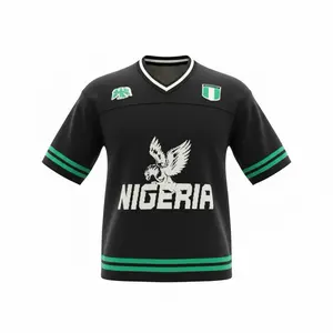 Nigeria Unisex Knitted Jersey, Soccer-style Men's and Women's Knitwear Top Black Color Pullover