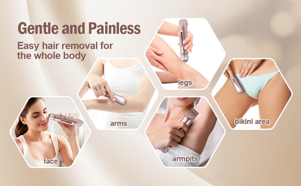 2026 New Women's 2-In-1 Waterproof Electric Shaver & Bikini Trimmer, Dual-Head Hair Removal Razor for Bikini, Underarm, Leg, Arm & Facial Hair, Wet Dry Use, USB Rechargeable (Champagne)