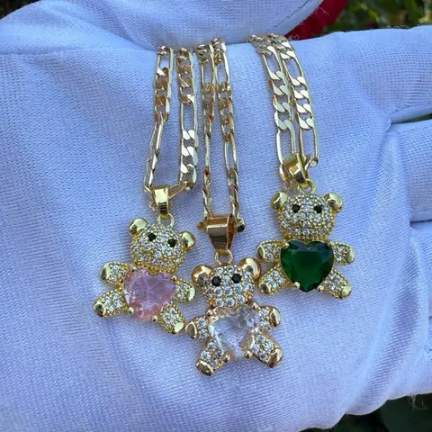 Figaro Bear Necklace with Chain - Cute Bear Design for Special Occasions, Stylish Accessory for May Events