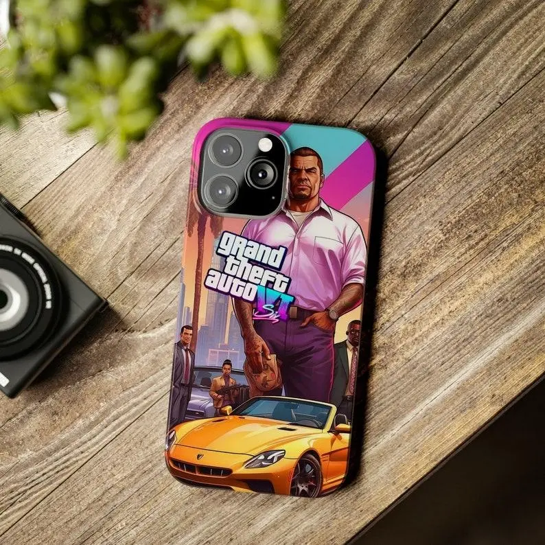 GTA 6 Phone Case, Grand Theft Auto Video Game, Gaming case- Durable Protection for iPhone X, 11, 12, 13, 14, 15, 16, Pro Max