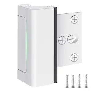 Treasem Home Security Door Lock, Childproof Door Reinforcement Lock with 3 Inch Stop Withstand 800 lbs, Door Safety Locks for Front Door, Night Kids Safety Flip Lock to Defend Your Home, Aluminum Alloy