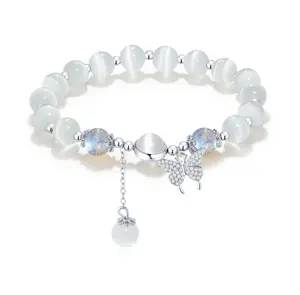 Cat's Eye bracelet, butterfly pendant, suitable forladies, charm bracelets，matching bracelets，beaded bracelets forwomen Jewelry bracelets for women emo accessories
