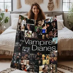 The Vampire Diaries themed flannel blanket - comfortable, soft and warm, suitable for all seasons, suitable for bed, sofa and outdoor use