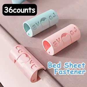 36 Counts Bed Sheet Grippers,Random Color, for different thickness mattress covers and duvet blankets,  Multi-purpose plastic clips