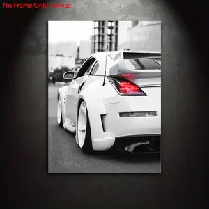 1 piece/set frameless canvas painting print poster, classic retro art, Vintage decor, legendary car 350z, perfect gift for fans of Japanese sports car culture, ideal gift for bedroom, living room, kitchen, mural, home decor