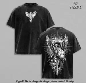 Saint Michael The Archangel T-Shirt / Hoodie Washed Christian Shirt Spiritual Warfare Tee Armor of God Shirt Catholic Gift Guardian Angel Graphic Tee Vintage Christian Streetwear Faith Based Apparel  Jesus Christian Clothing