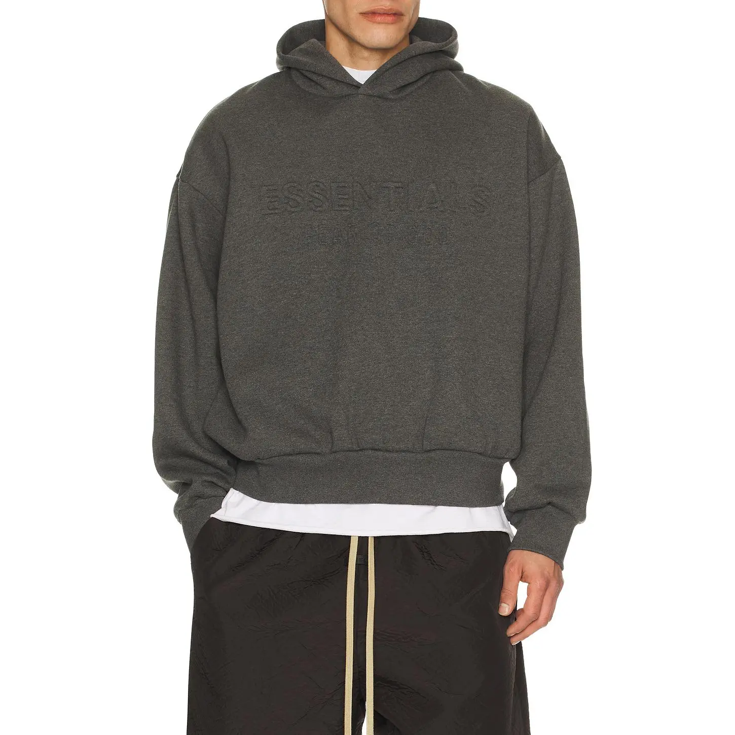 Fear of God ESSENTIALS Classic Hoodie in Charcoal Heather Fear of God ESSENTIALS Classic Hoodie in Charcoal Heather
