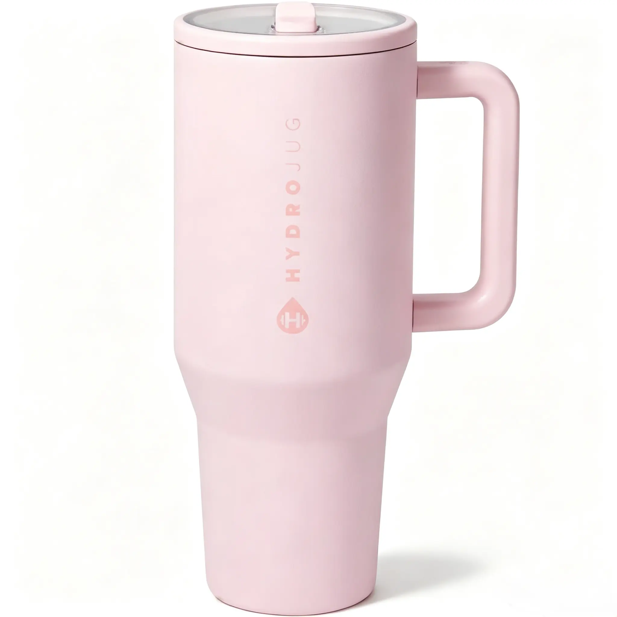 HydroJug Traveler 40oz, Insulated Tumbler with Handle & Straw, Pink Stainless Steel Water Bottle, Stylish Drinkware, Portable Flasks