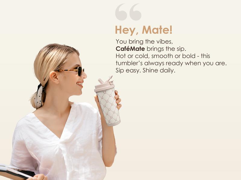 Sandjest 18oz Insulated Stainless Steel Coffee Tumbler, Reusable Iced Coffee Cup, 2-in-1 Lid Portable Travel Mug for Office Outdoor Christmas Gift