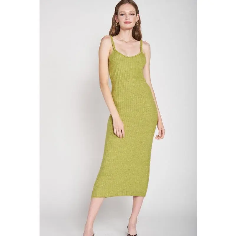Aisha Knit Bodycon Maxi Dress - Green