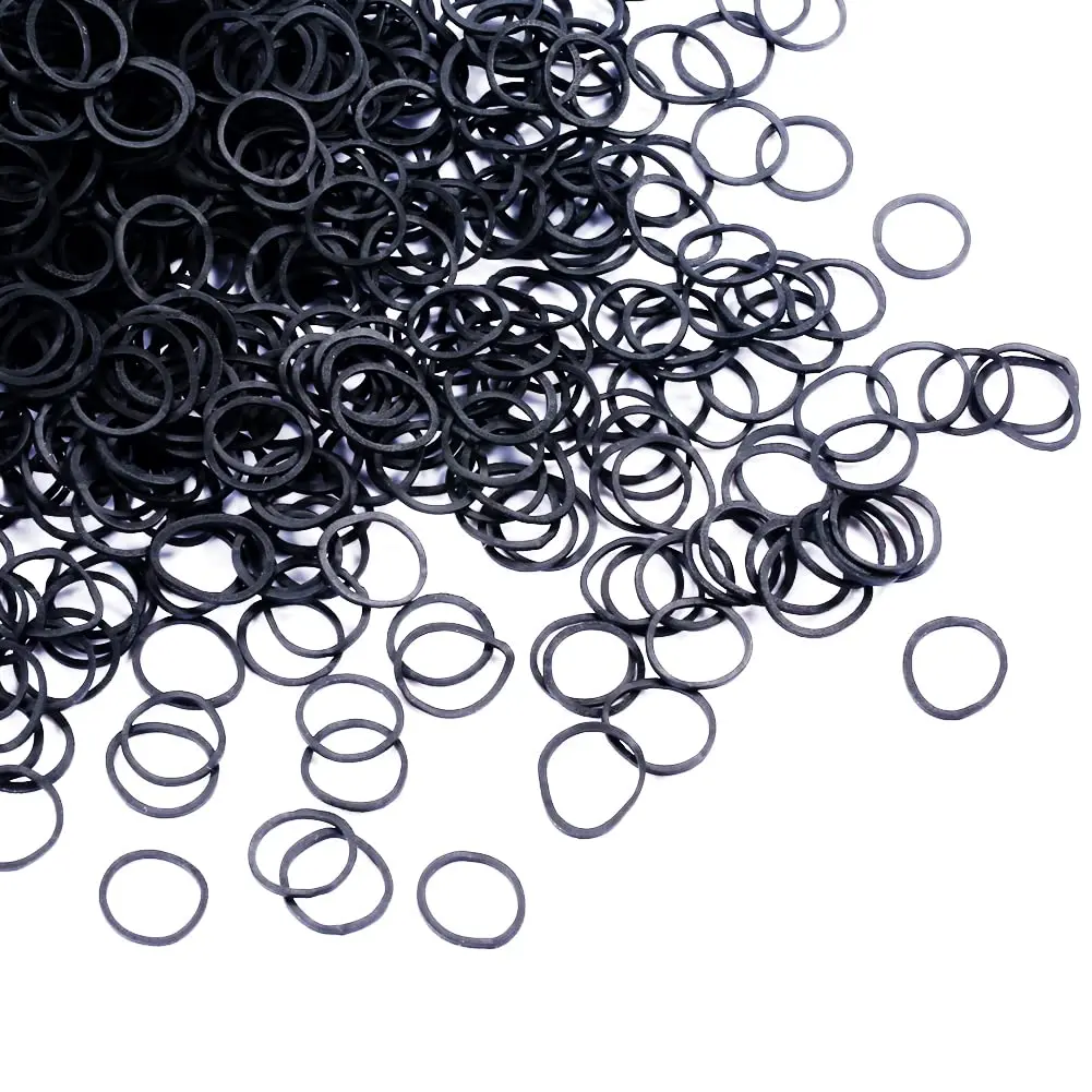 black Elastic Hair Bands, 100 count Mini Hair Rubber Bands with a Box, Soft Hair Elastics Ties Bands -  - REUSEABLE (100pcs black)