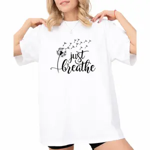 Cute Positive Tee – Just Breathe Shirt for Meditation and Relaxation