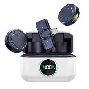 Q81 White Wireless Lavalier Microphone for iPhone iPad Android With Charging Case Audio Smartphone Audio Smartphone