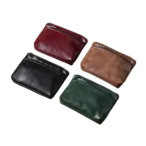 Women's Minimalist Leather RFID Protection Casual Zipper Purse - Portable Mini Clutch Bag, Wallet Wristlet for Keys, Coins, Cards, Cosmetics (New in Stock)
